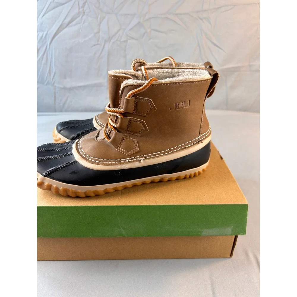 JBU‎ by Jambu Nala Women Duck Boots Saddle Black Vegan Faux Fur JB18NLA58 Size 7